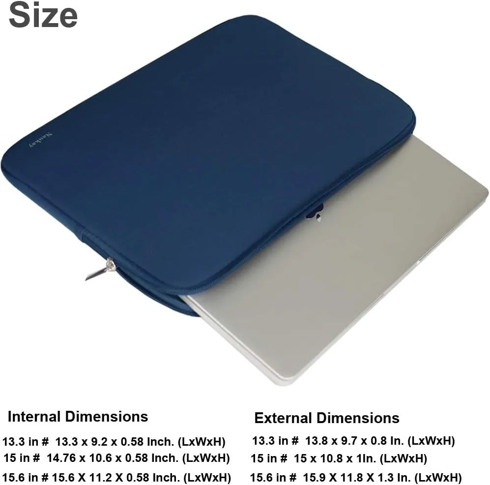 Laptop Sleeve Case 15.6 Inch,Resistant Neoprene Laptop Sleeve/Notebook Computer Pocket Case/Tablet Briefcase Carrying Bag, Dark Blue