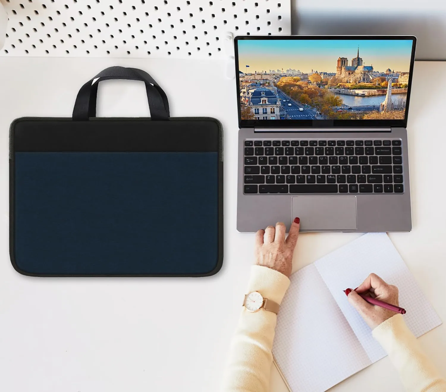 Laptop Sleeve, Travel 15.6 inch Laptop Case Handbag Shockproof Protective Computer Cover Carrying Bag Briefcase for 15" 15.6" HP Asus Acer Dell Lenovo Laptop Notebook Ultrabook, (Black/Deepblue)