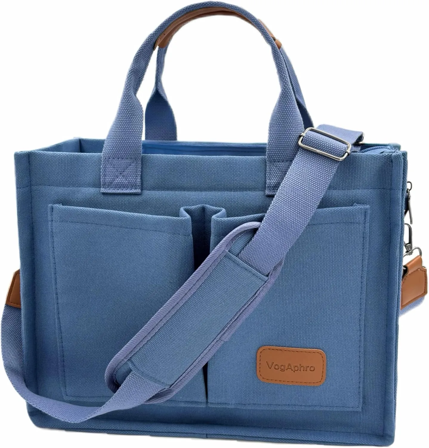 Large Canvas Tote Bag for Women Work Tote Bags with Pockets Laptop Crossbody Purses Everyday Bag Handbags for Travel