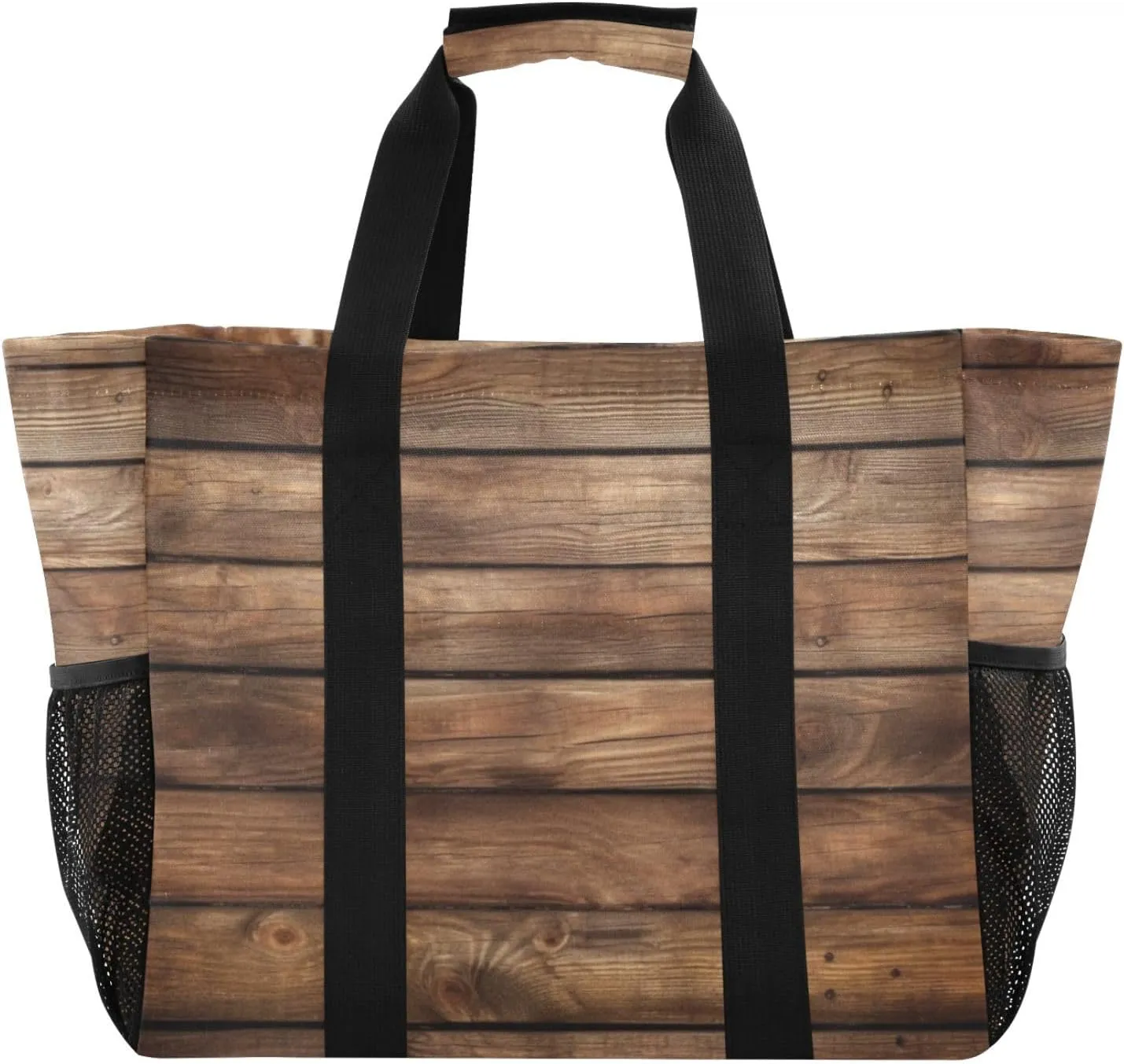 Large Tote Bags Wood Plank Rusty for Women Canvas Tote Purse Reusable Grocery Bags Top Handle Handbags for Travel, Work