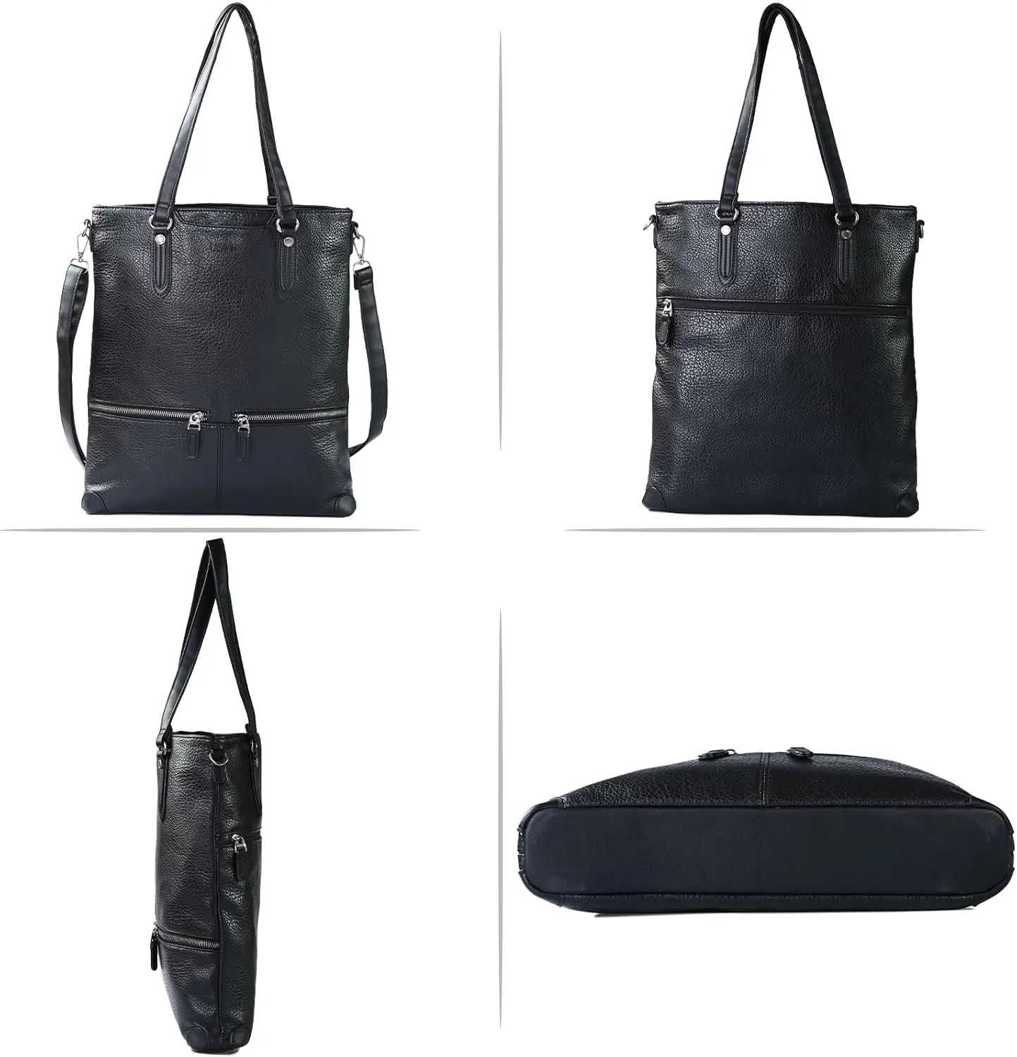 Lassviin Laptop Tote Bag, Leather Work Tote for Computer Bag Waterproof Lightweight Shoulder Bag Purse Handbag Crossbody Bag