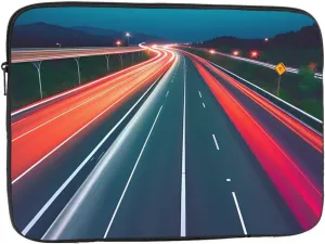 Late Night Highway Prints Portable Laptop Sleeve Case - Shockproof Portable Laptop Sleeve Bag 13 inch for Men and Women Business Travel, Office Daily Use