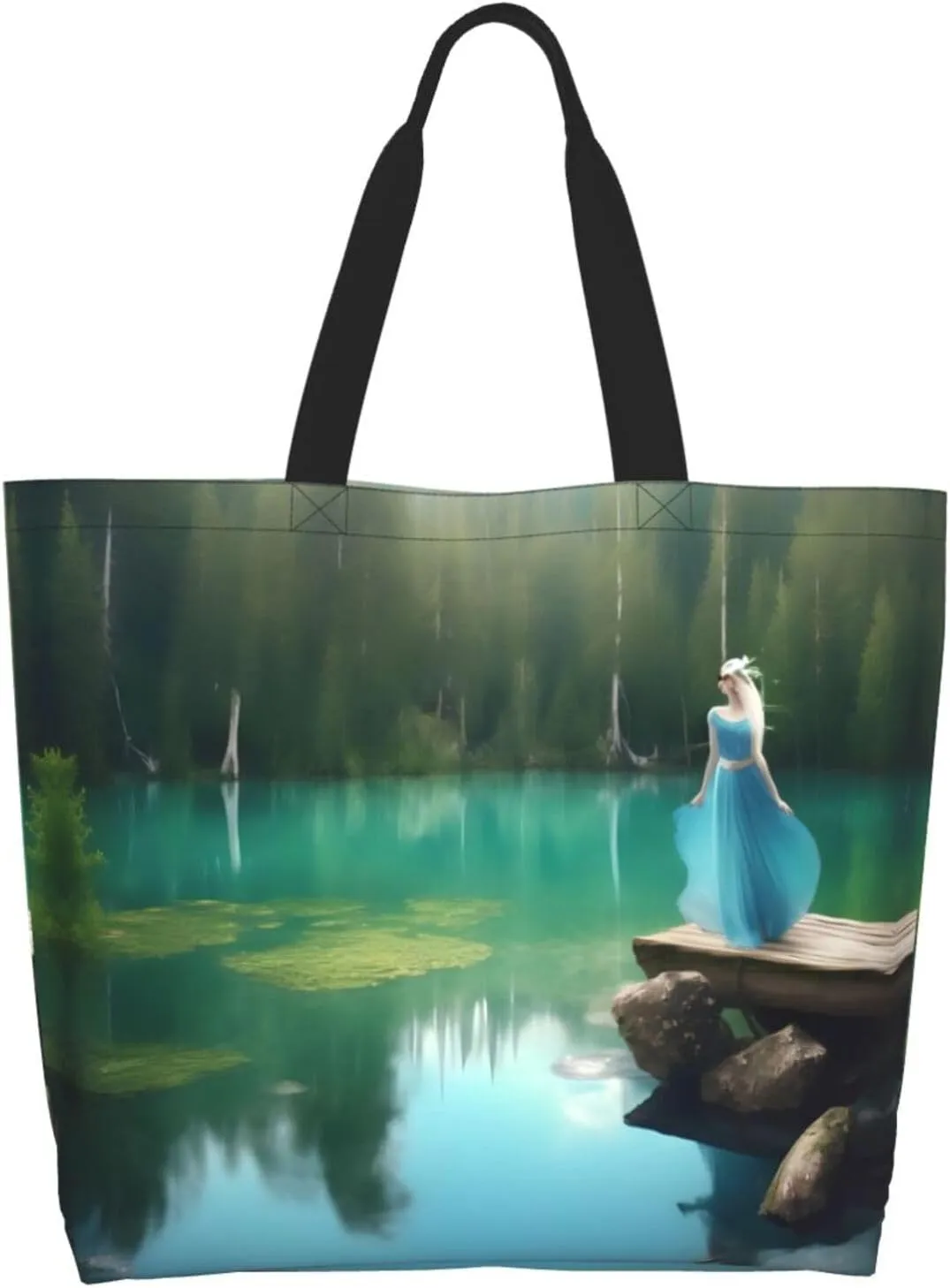 Lavender Stamp Women Tote Bag,Casual Tote'S Handbag Big Capacity Shoulder Bag Crossbody Bag