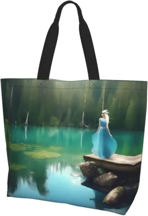 Lavender Stamp Women Tote Bag,Casual Tote'S Handbag Big Capacity Shoulder Bag Crossbody Bag