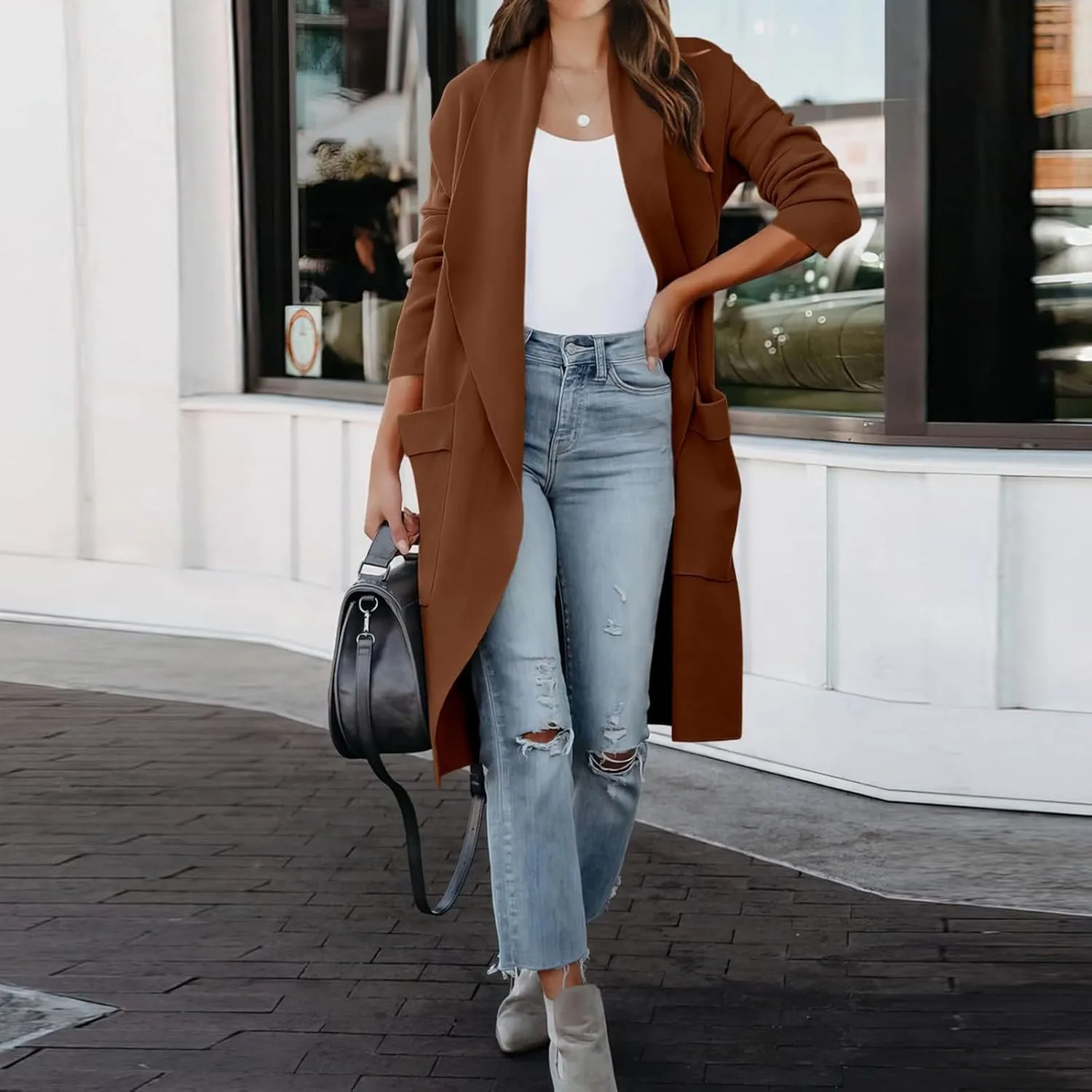 LCMTWX Trench Coat for Women 2023 Outwear Womens Elegant Windbreaker Wild Winter Women's Coat Long Coat Women Winter Coats