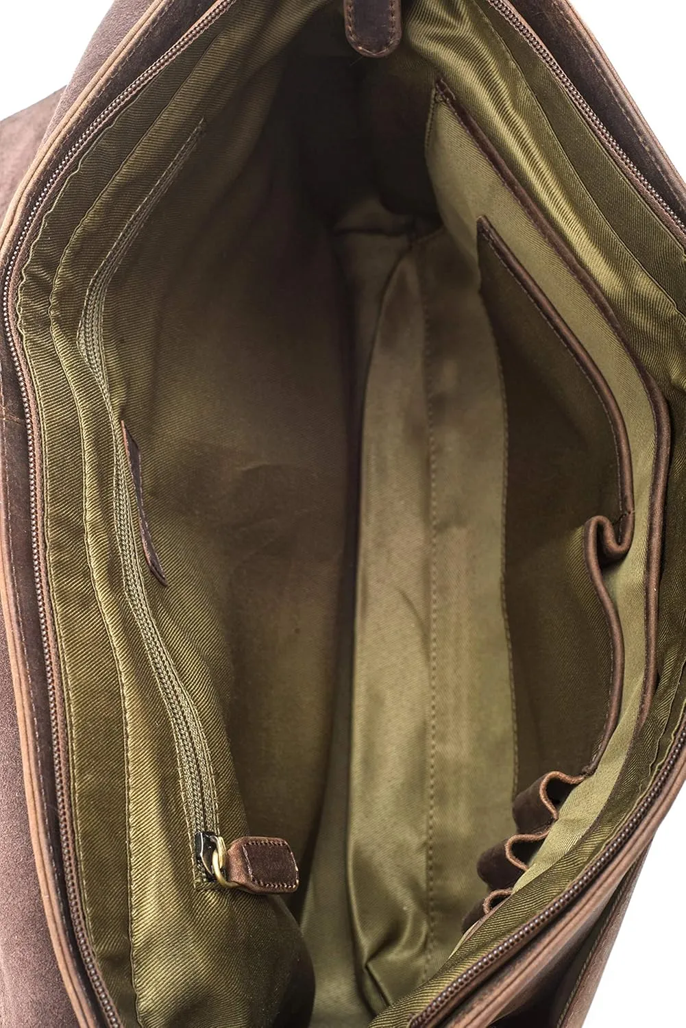 LEABAGS Leather Briefcases for Men - Genuine Leather Cambridge 15 Inch Laptop Bag - Messenger Bag Vintage Shoulder Bag