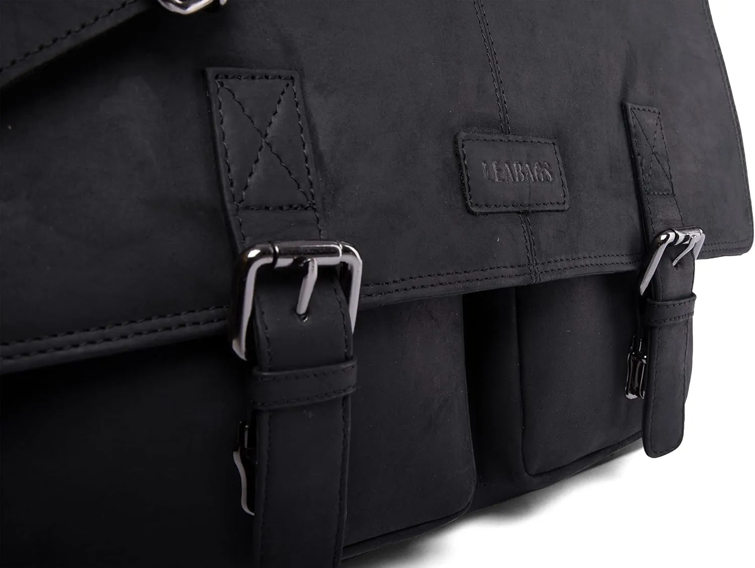 LEABAGS Leather Briefcases for Men - Genuine Leather Cambridge 15 Inch Laptop Bag - Messenger Bag Vintage Shoulder Bag