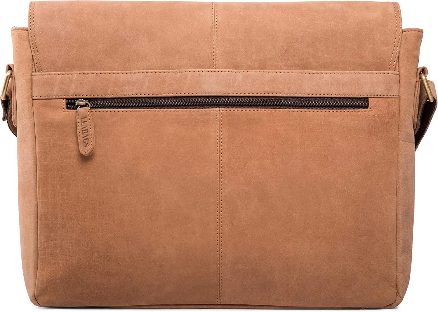 LEABAGS Leather Briefcases for Men - Genuine Leather Cambridge 15 Inch Laptop Bag - Messenger Bag Vintage Shoulder Bag
