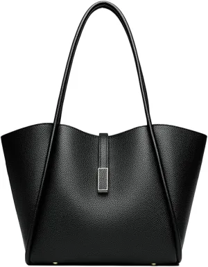 Leather Tote Bag for Women Trendy Shoulder Bag Bucket Purse Soft Underarm Handbags Retro Shoulder Purses Top Handle Handbag
