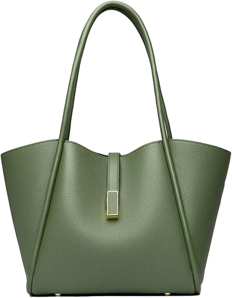 Leather Tote Bag for Women Trendy Shoulder Bag Bucket Purse Soft Underarm Handbags Retro Shoulder Purses Top Handle Handbag