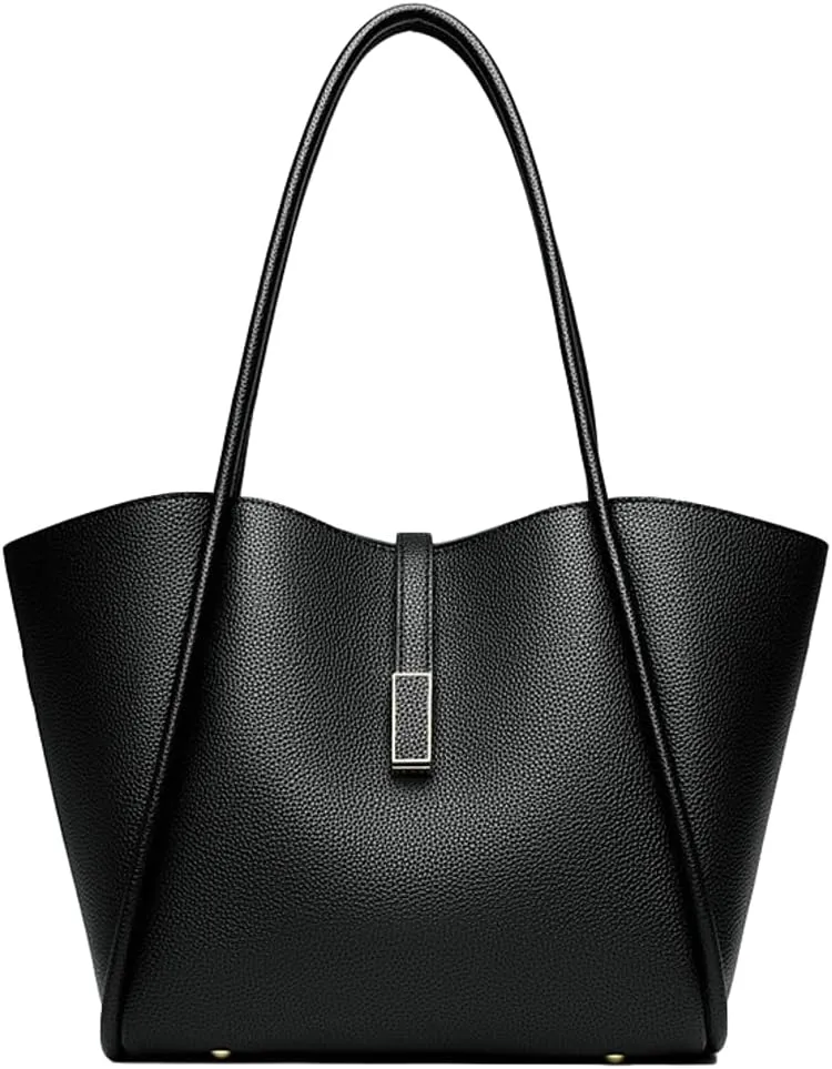 Leather Tote Bag for Women Trendy Shoulder Bag Bucket Purse Soft Underarm Handbags Retro Shoulder Purses Top Handle Handbag