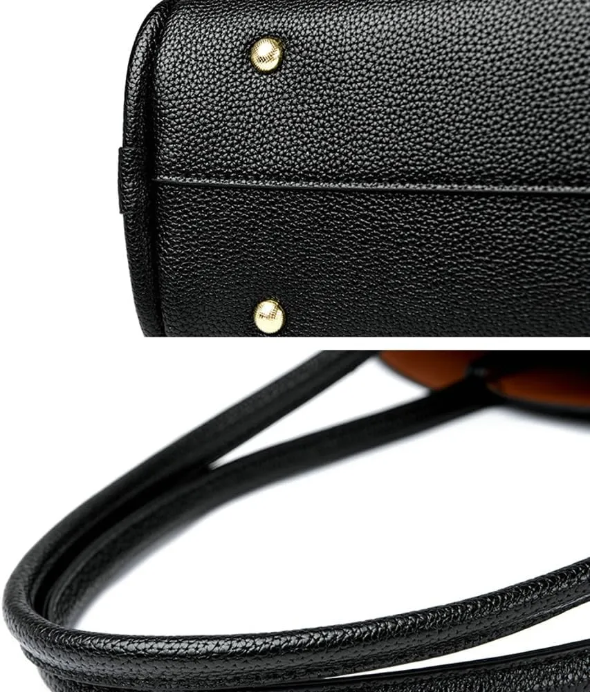 Leather Tote Bag for Women Trendy Shoulder Bag Bucket Purse Soft Underarm Handbags Retro Shoulder Purses Top Handle Handbag
