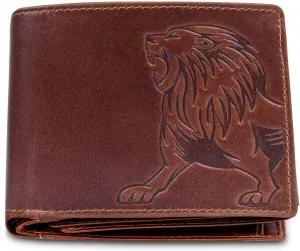Leo Leather Wallet for Men, Caramel Brown, RFID