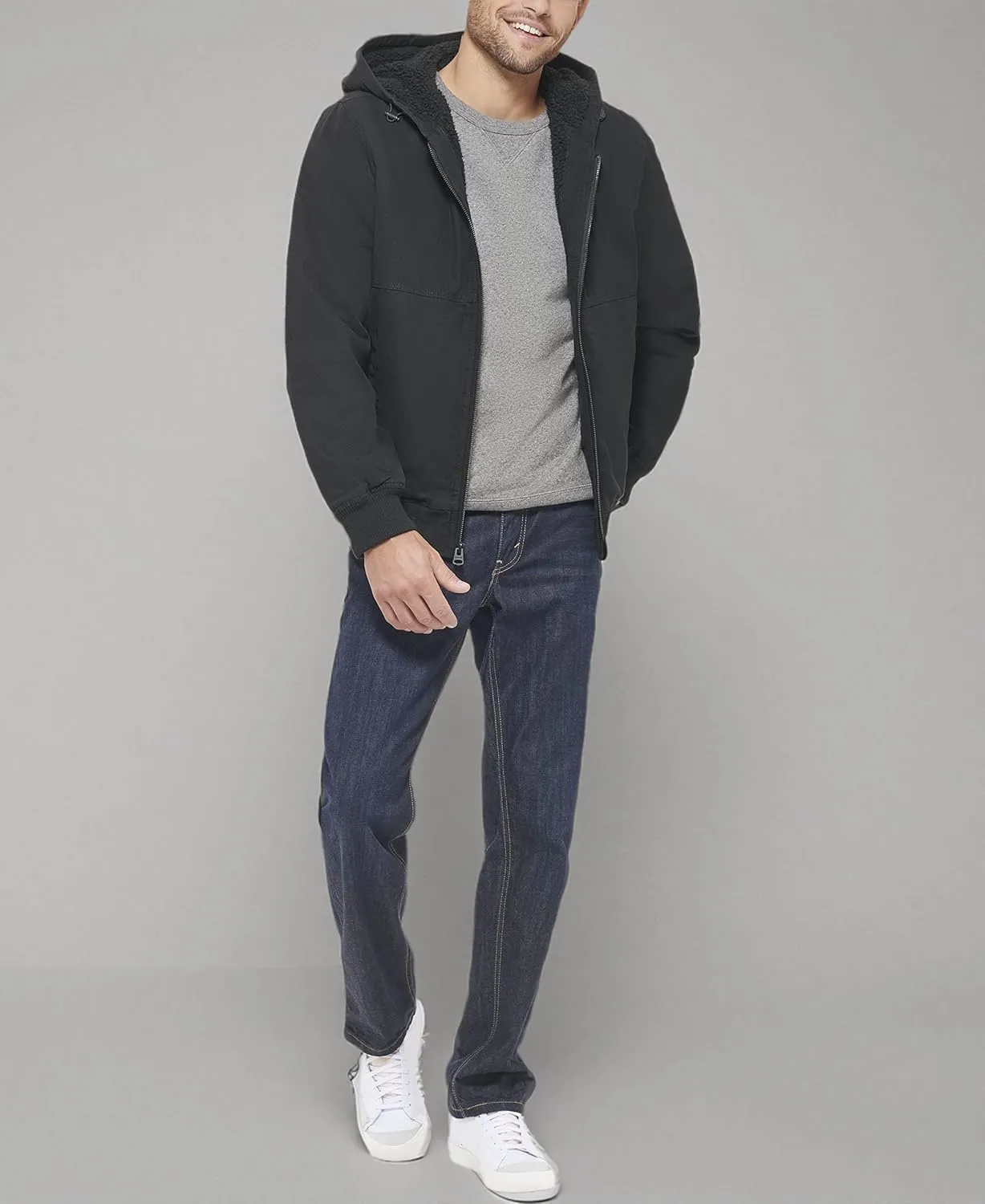 Levi's Mens Workwear Cotton Canvas Hooded Bomber Jacket (Regular & Big & Tall Sizes)