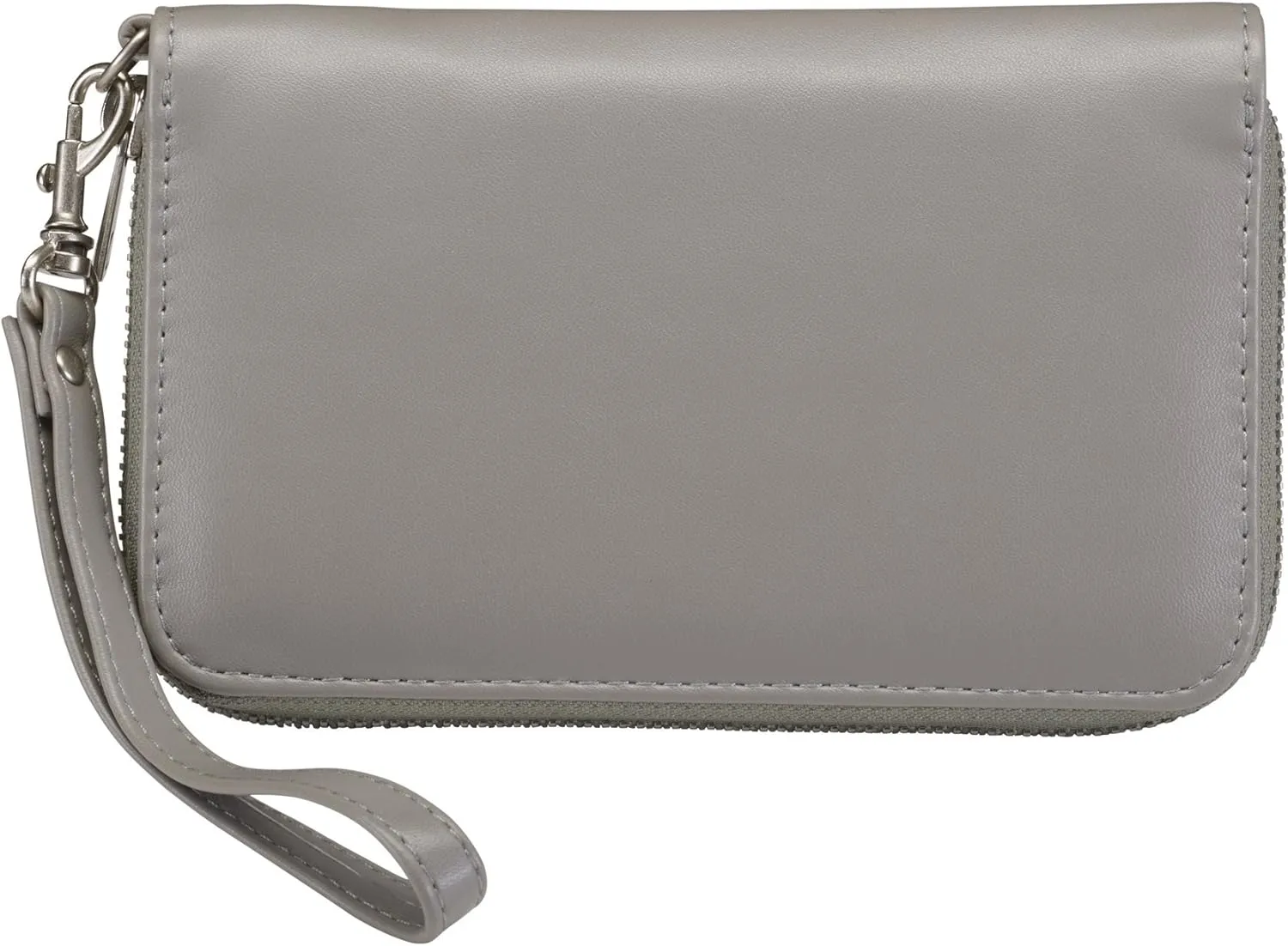 Lewis N. Clark Shetravels RFID-Blocking Wristlet Wallet Clutch   Travel Purse for Women, Carry Passport, ID & Cell Phone with Interior Zip Pockets, 3 Card Slots & Removable Wrist Strap, Gray
