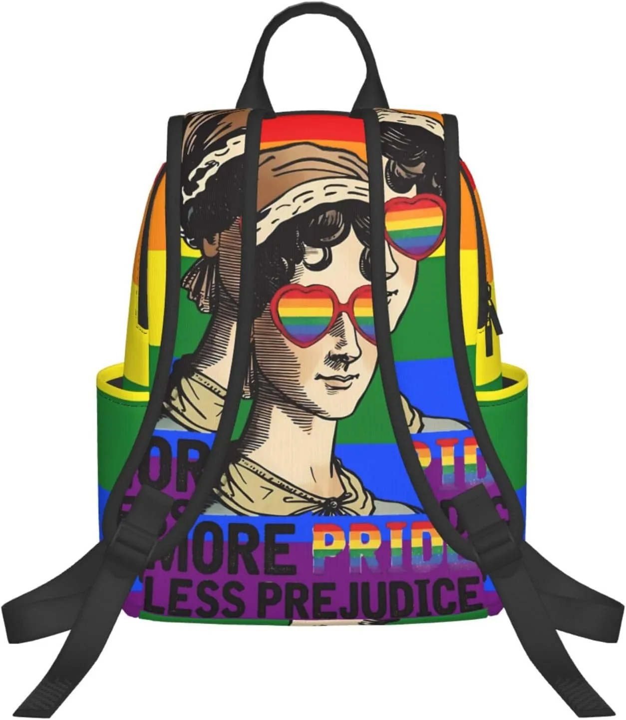 LGBT Rainbow Gay More Pride Less Prejudice Travel Laptop Backpack Casual Backpacks Double Shoulder Daypack Notebook Rucksack Work Bags Sports Bag for Hiking Camping Beach