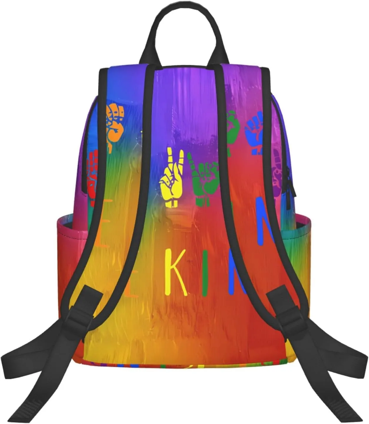 LGBT Rainbow Gay Pride Be kind Travel Laptop Backpack Casual Backpacks Double Shoulder Daypack Notebook Rucksack Work Bags Sports Bag for Hiking Camping Beach