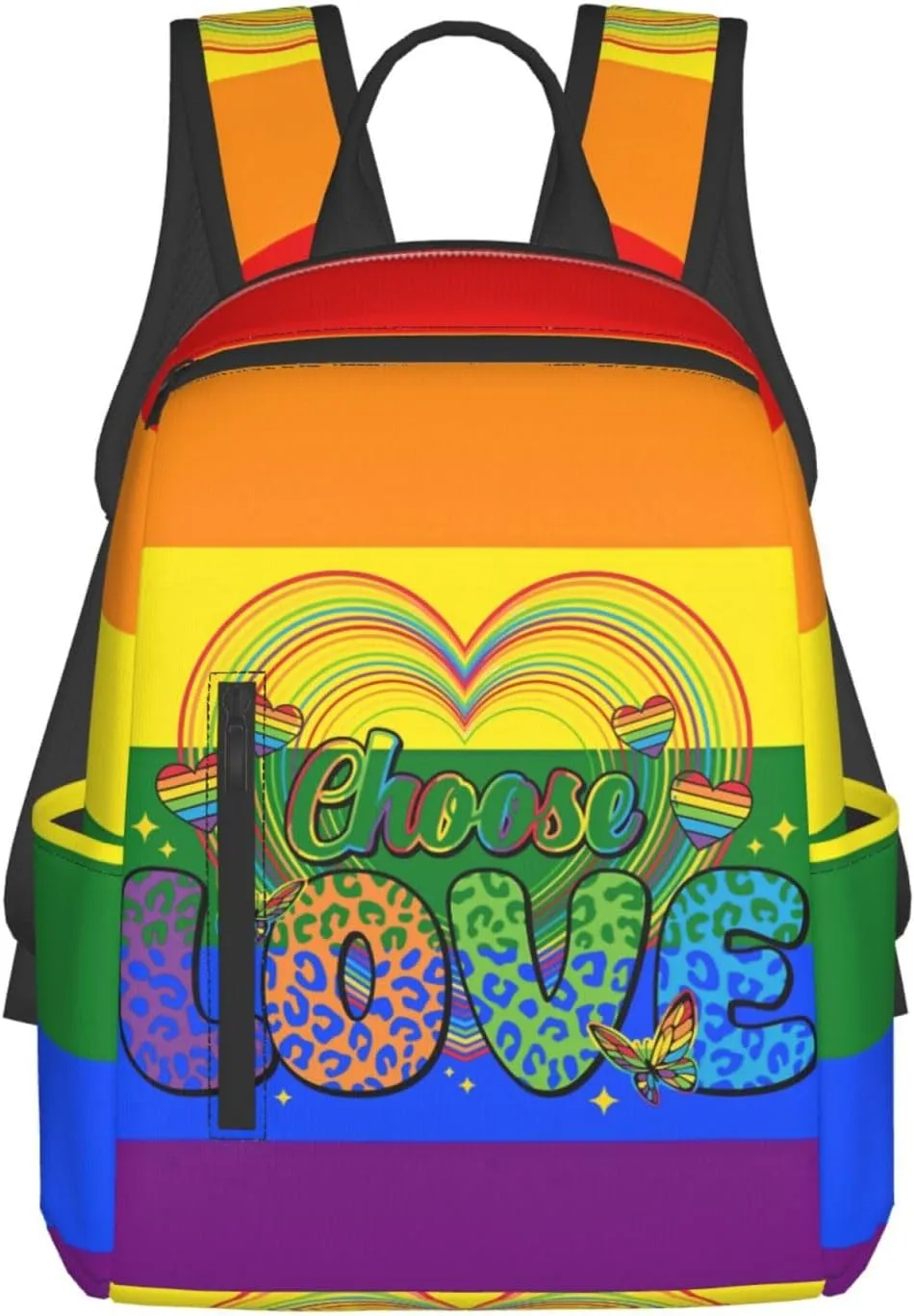 LGBT Rainbow Gay Pride Choose Love Travel Laptop Backpack Casual Backpacks Double Shoulder Daypack Notebook Rucksack Work Bags Sports Bag for Hiking Camping Beach