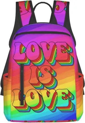 LGBT Rainbow Gay Pride Love Is Love Travel Laptop Backpack Casual Backpacks Double Shoulder Daypack Notebook Rucksack Work Bags Sports Bag for Gym Hiking Camping Beach