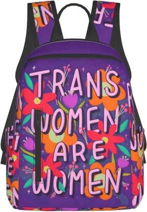 LGBT Rainbow Gay Pride Trans Women Are Women Travel Laptop Backpack Casual Backpacks Double Shoulder Daypack Notebook Rucksack Work Bags Sports Bag for Hiking Camping Beach