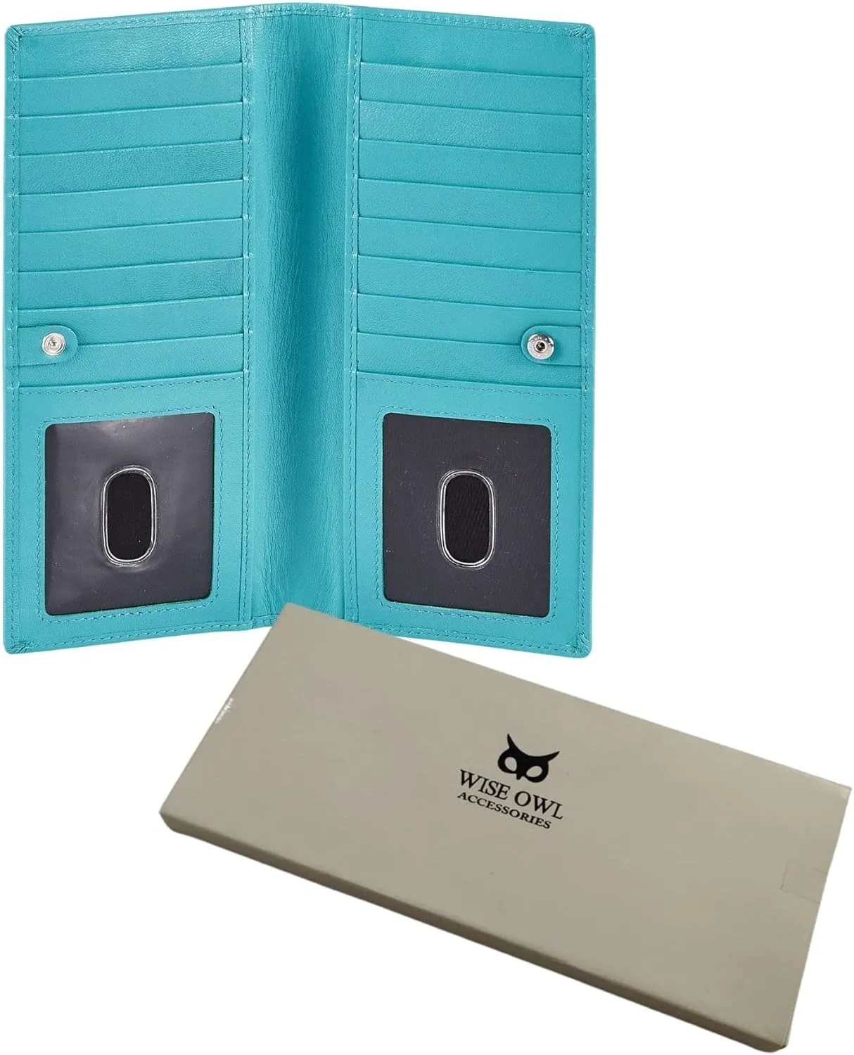Long Wallet for Men Women Real Leather Bifold RFID Stylish Slim Handmade 2 ID Window Credit Card Holder in Gift Box