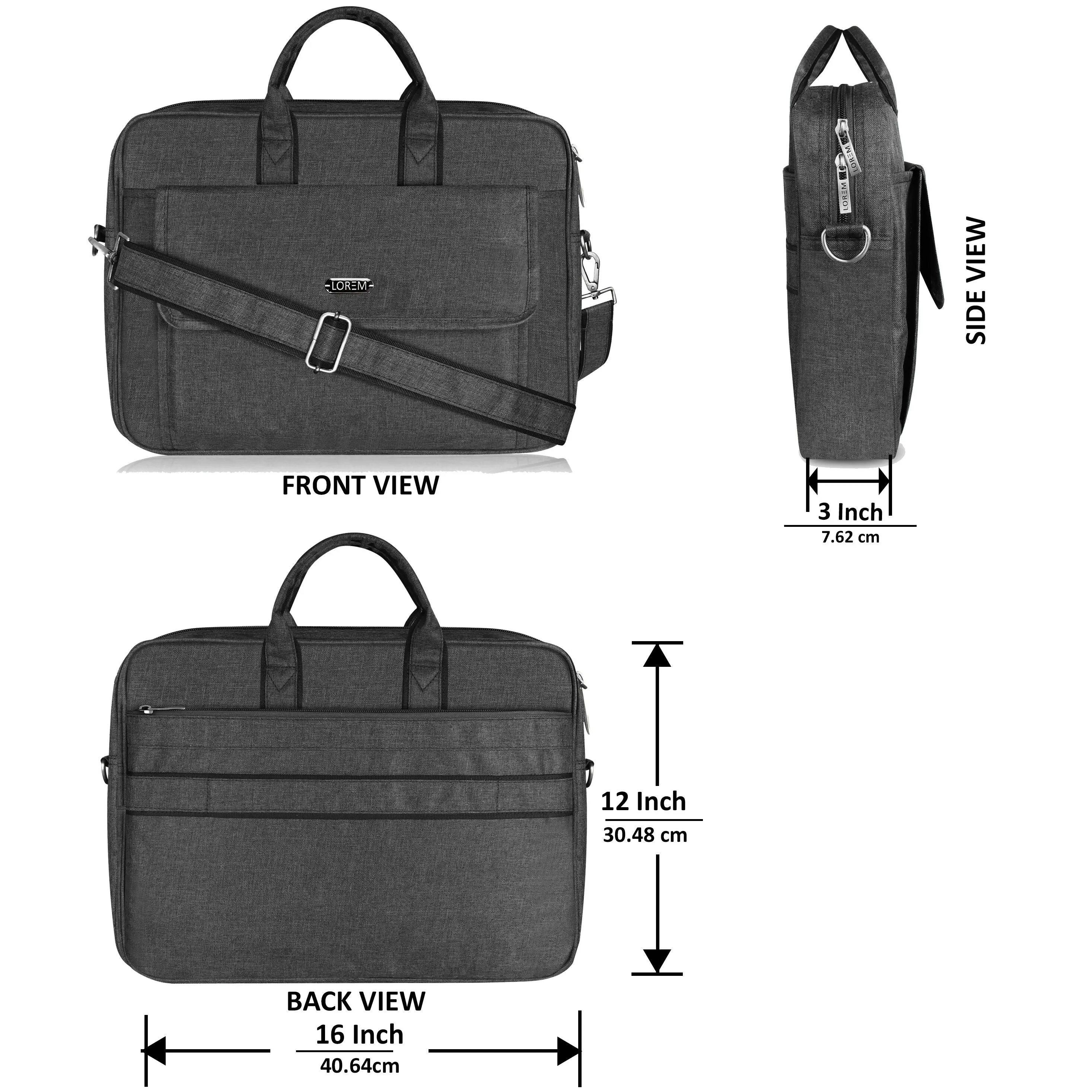 LOREM 9.44L Faux Leather Messenger Bag for Men – Fits 15.6” Laptops | Perfect for Dell, HP, Lenovo & MacBook