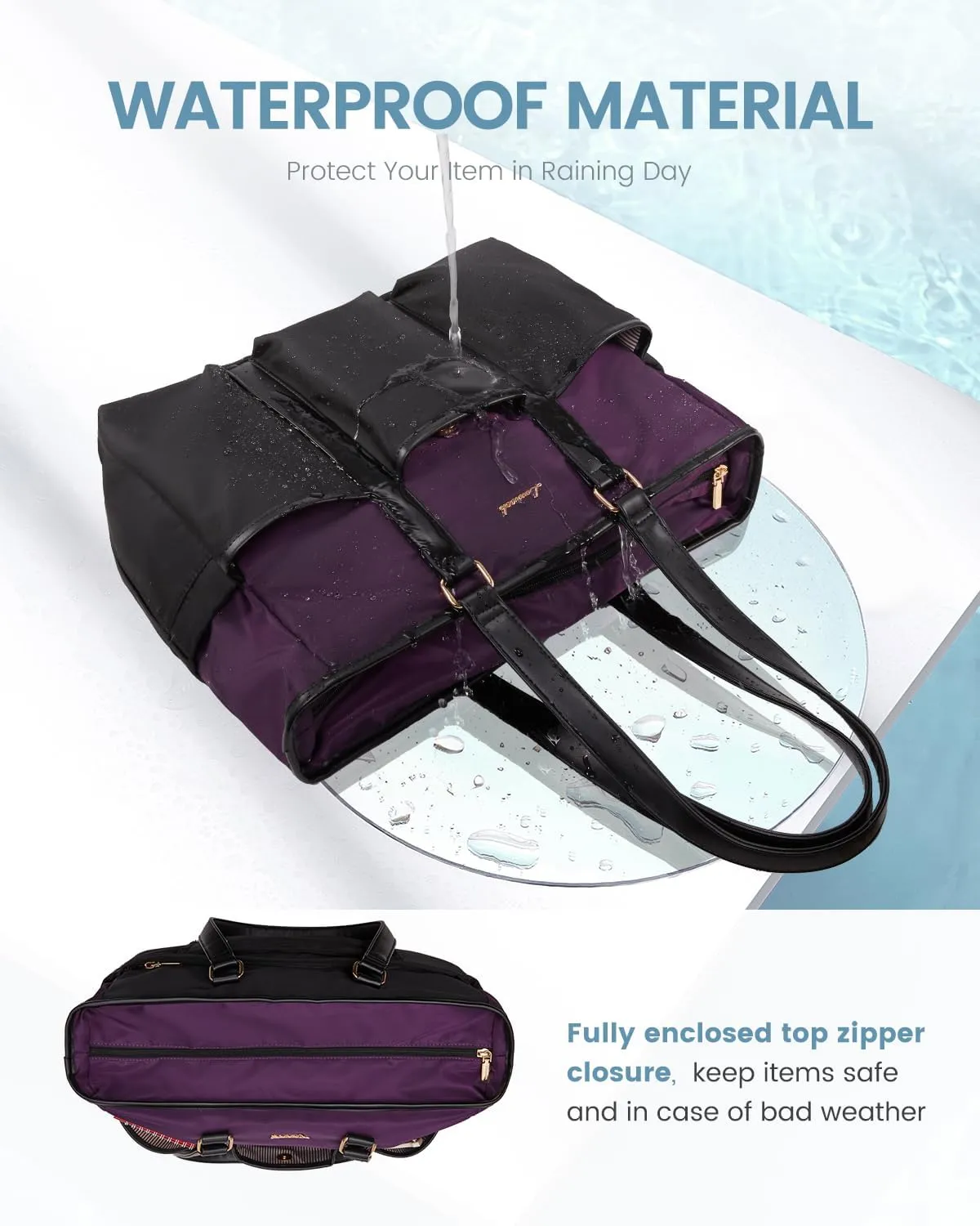 LOVEVOOK 17 Inch Laptop Tote Bag for Women Work, Teacher Tote Nurse Bag, Professional Utility Computer Bag For Work/Travel/College/Daily, Large Purse Handbag With Multi Pockets & Top Zipper