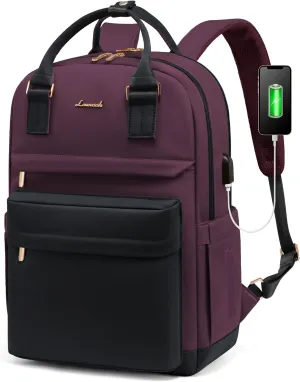 LOVEVOOK Laptop Backpack for Women 15.6 Inch Laptop Bag with USB Port, Fashion Waterproof Backpacks Teacher Nurse Stylish Travel Bags Vintage Daypacks for College Work