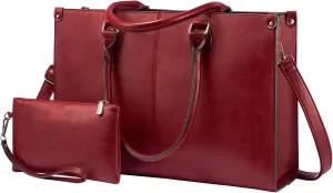 LOVEVOOK Laptop Bag for Women, 15.6 inch Laptop Tote Bag Vintage Work Bags for Women Computer Bag Office Briefcase Handbag