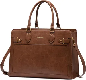 LOVEVOOK Laptop Bag for Women 17 Inch Work Tote, Business Computer Briefcase, PU Leather Tote Bag for Teacher, Large Office Shoulder Purse