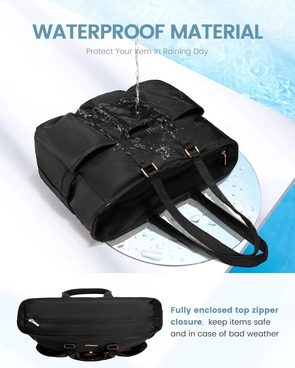 LOVEVOOK Laptop Tote Bag for Women Work, Teacher Tote Bag Nurse Bag With Large Cup Holder, Utility Professional Computer Bag For Work/Travel/College/Daily, Large Purse Handbag With Multi Pockets