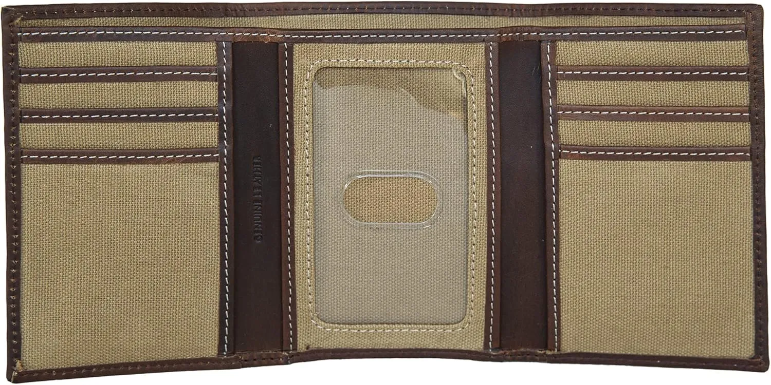 Lucky Brand Men's Trifold Wallet | Id Window | Card Slots | Leather | Organization | Durable | Stylish