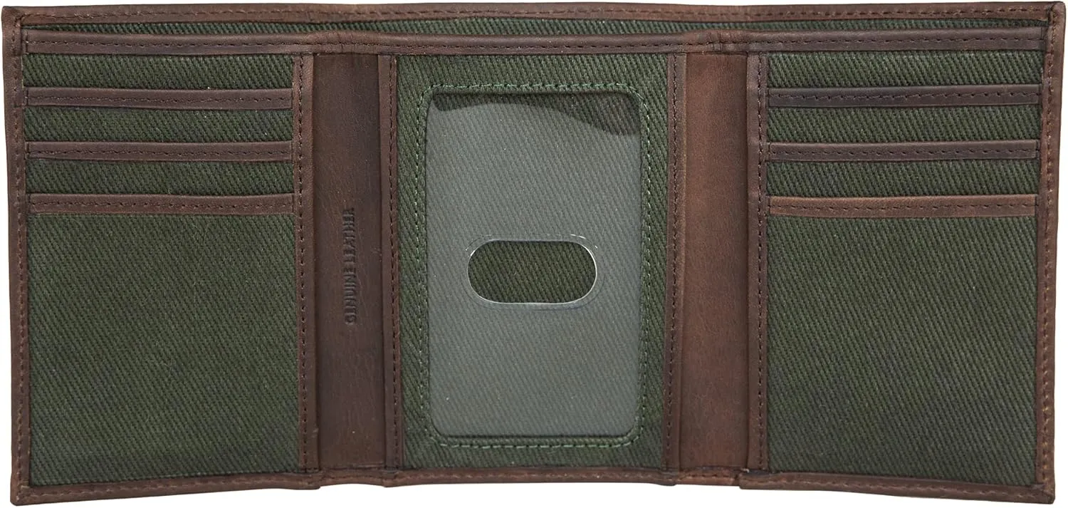 Lucky Brand Men's Trifold Wallet | Id Window | Card Slots | Leather | Organization | Durable | Stylish