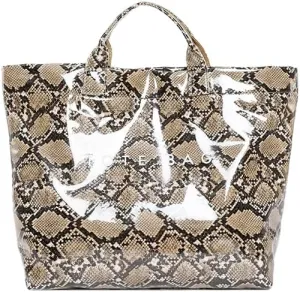 Lushandy Tote Bag for Women Large Letters Print Tote Bag Animal Pattern Plastic Tote Bag Trendy Pvc Tote Bag Y2K Hobo Handbag