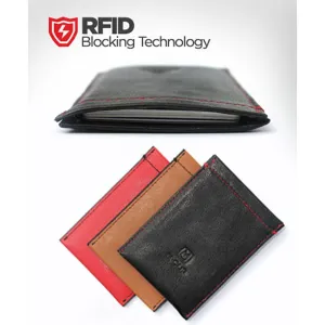 M-Clip Mens Italian Leather RFID Blocking Card Case