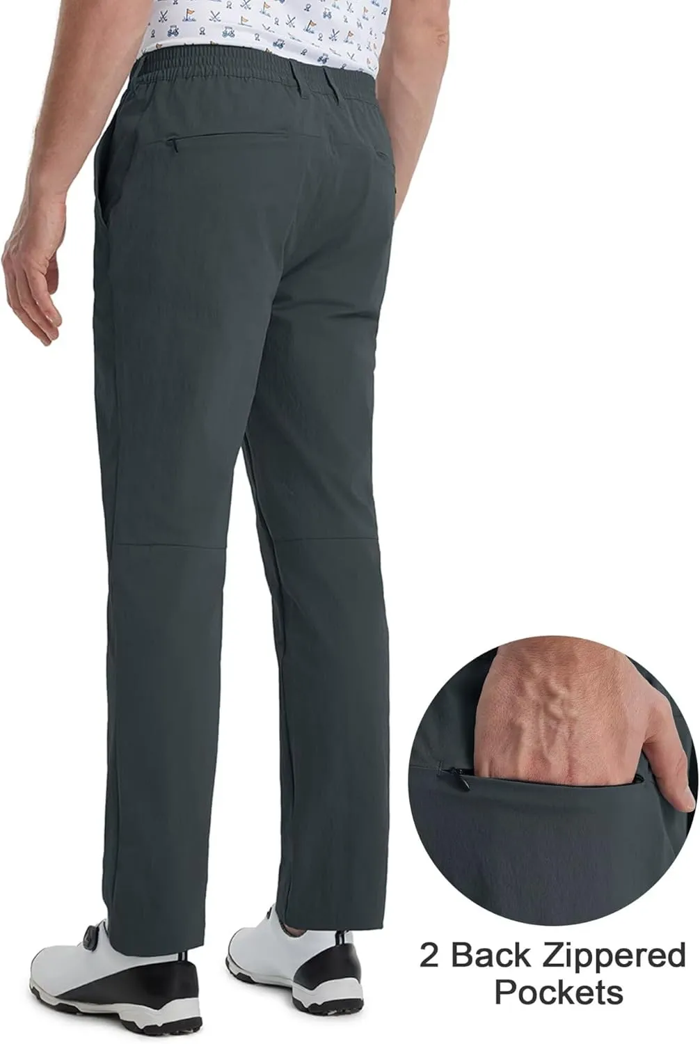 M MAELREG Mens Golf Pants 5 Pockets Lightweight - 30"/32"/34" Dry Fit Water-Resistant Stretch Dress Work Mens Casual Pants