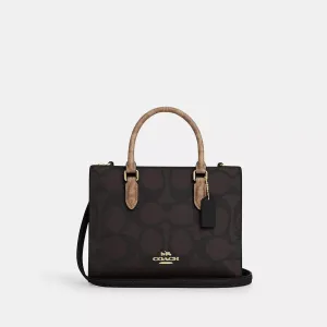 Maggie Small Tote Bag In Blocked Signature Canvas