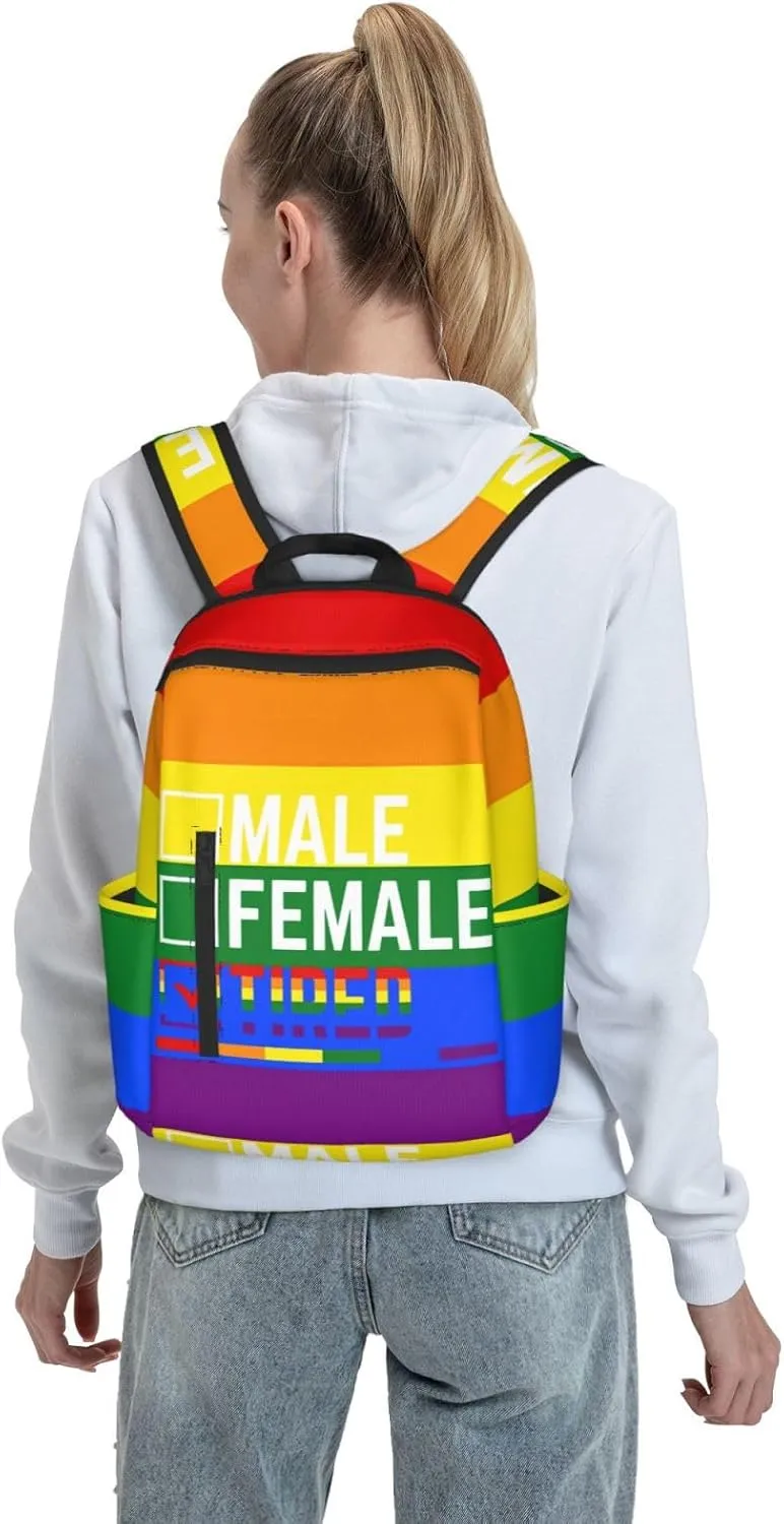 Male Female Tired LGBTQ Rainbow Gay Pride LGBT Travel Laptop Backpack Casual Backpacks Double Shoulder Daypack Notebook Rucksack Work Bags Sports Bag for Hiking Camping Beach