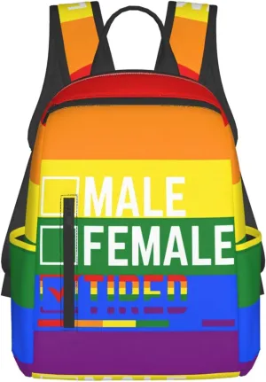 Male Female Tired LGBTQ Rainbow Gay Pride LGBT Travel Laptop Backpack Casual Backpacks Double Shoulder Daypack Notebook Rucksack Work Bags Sports Bag for Hiking Camping Beach