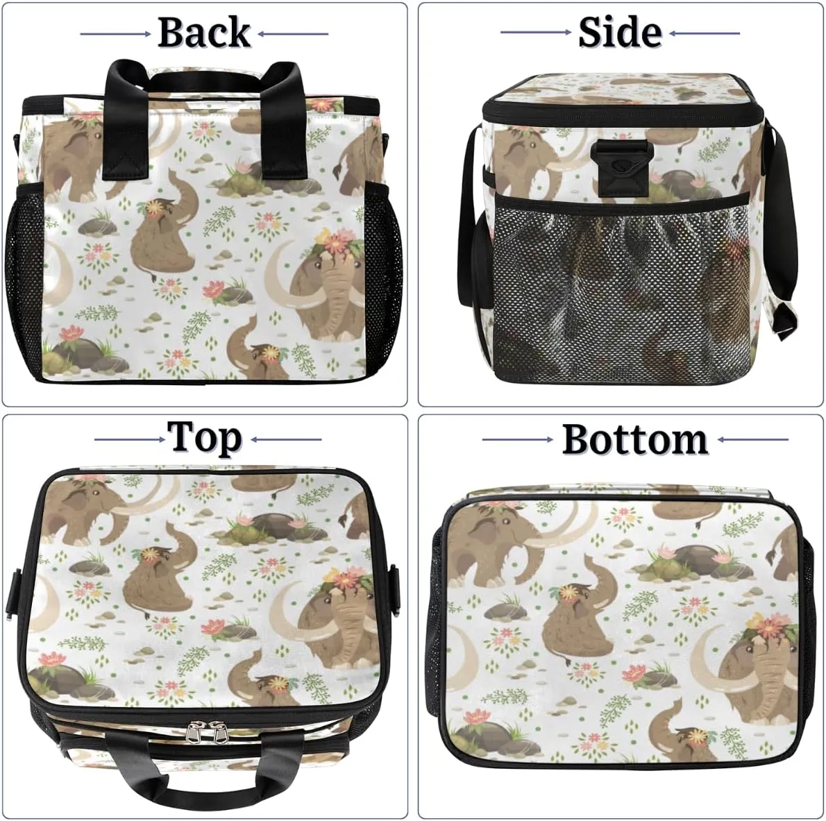 Mammoth Insulated Lunch Bag for Women Men Large Adult Leakproof Lunch Box with Adjustable Shoulder Strap Reusable Cooler Tote Bag for Work Office Picnic Beach