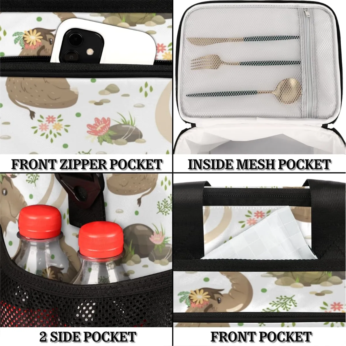 Mammoth Insulated Lunch Bag for Women Men Large Adult Leakproof Lunch Box with Adjustable Shoulder Strap Reusable Cooler Tote Bag for Work Office Picnic Beach