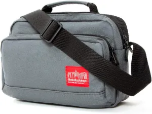 Manhattan Portage Shaw Shoulder Bag With Adjustable Strap Signature Red Lining Water Resistant Coating 1000D Cordura® For Work College Travel (Grey)