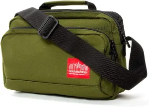 Manhattan Portage Shaw Shoulder Bag With Adjustable Strap Signature Red Lining Water Resistant Coating 1000D Cordura® For Work College Travel (Olive)