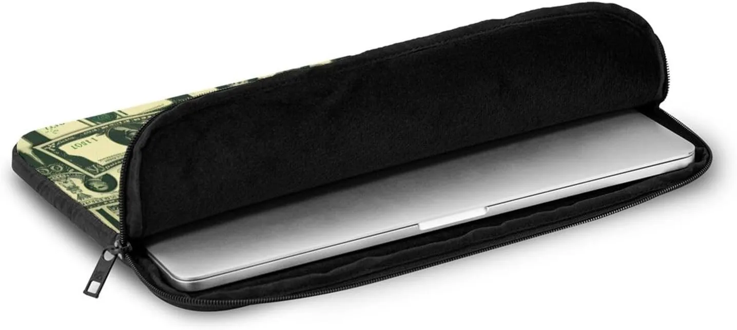 Many Cartoon Dollars Pattern Shockproof Portable Laptop 15 inch Sleeve Bag for Men and Women - Ideal for Business Travel, School, and Daily Use