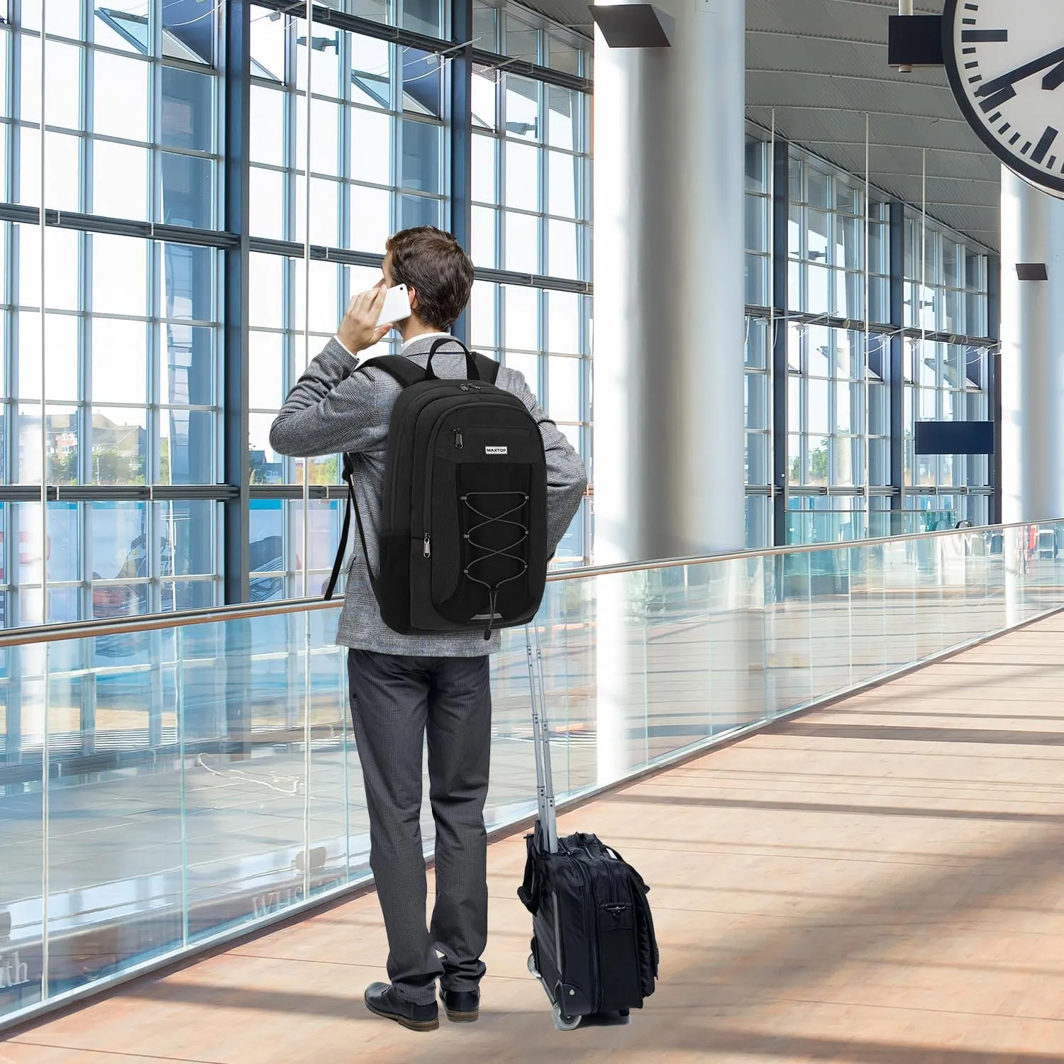MAXTOP Travel Backpack Laptop Back Pack College Bookbag with USB Charging Port Water Resistant Work Business Backpacks