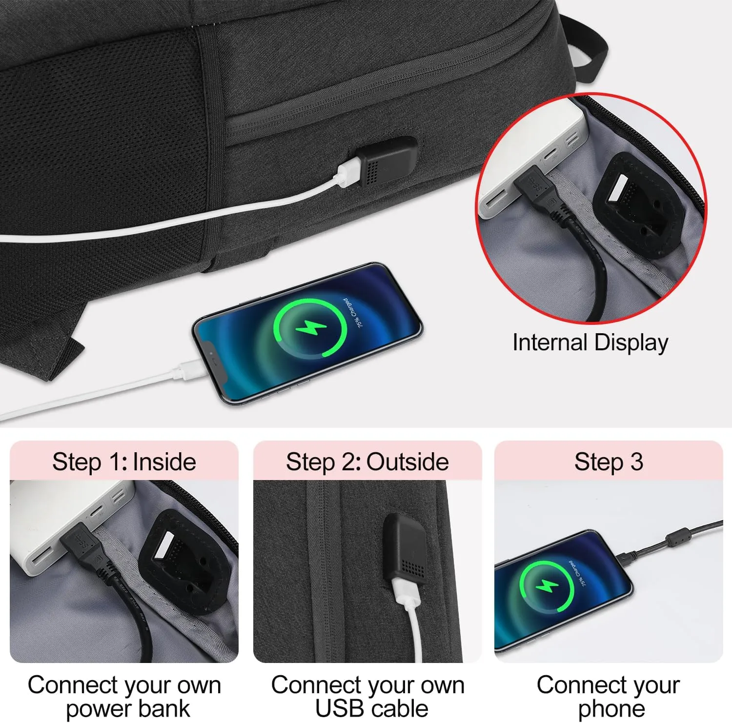 MAXTOP Travel Backpack Laptop Back Pack College Bookbag with USB Charging Port Water Resistant Work Business Backpacks
