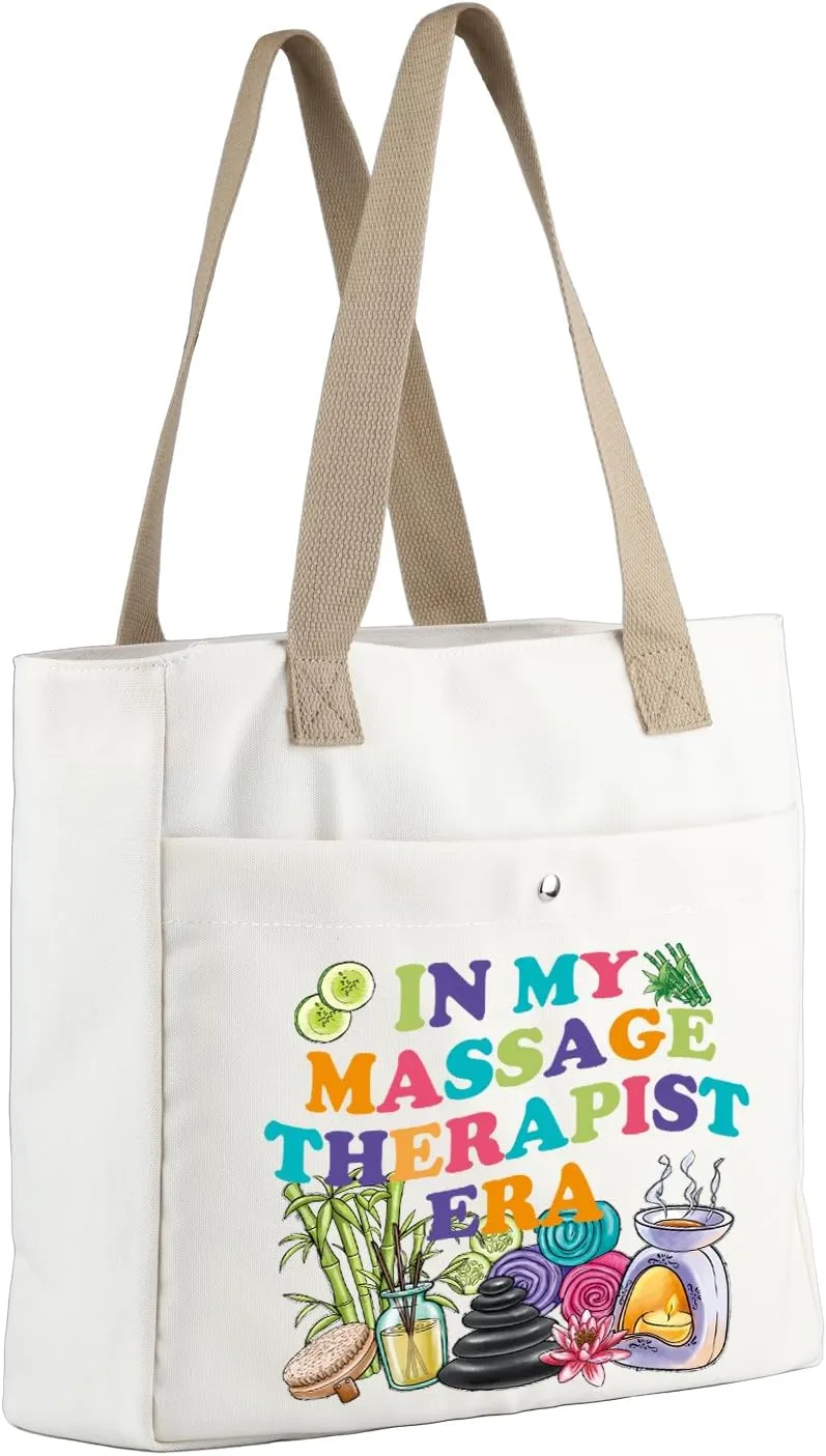 MBMSO Massage Therapist Tote Bag Gifts for Women in My Era Masseuse Beach Tote