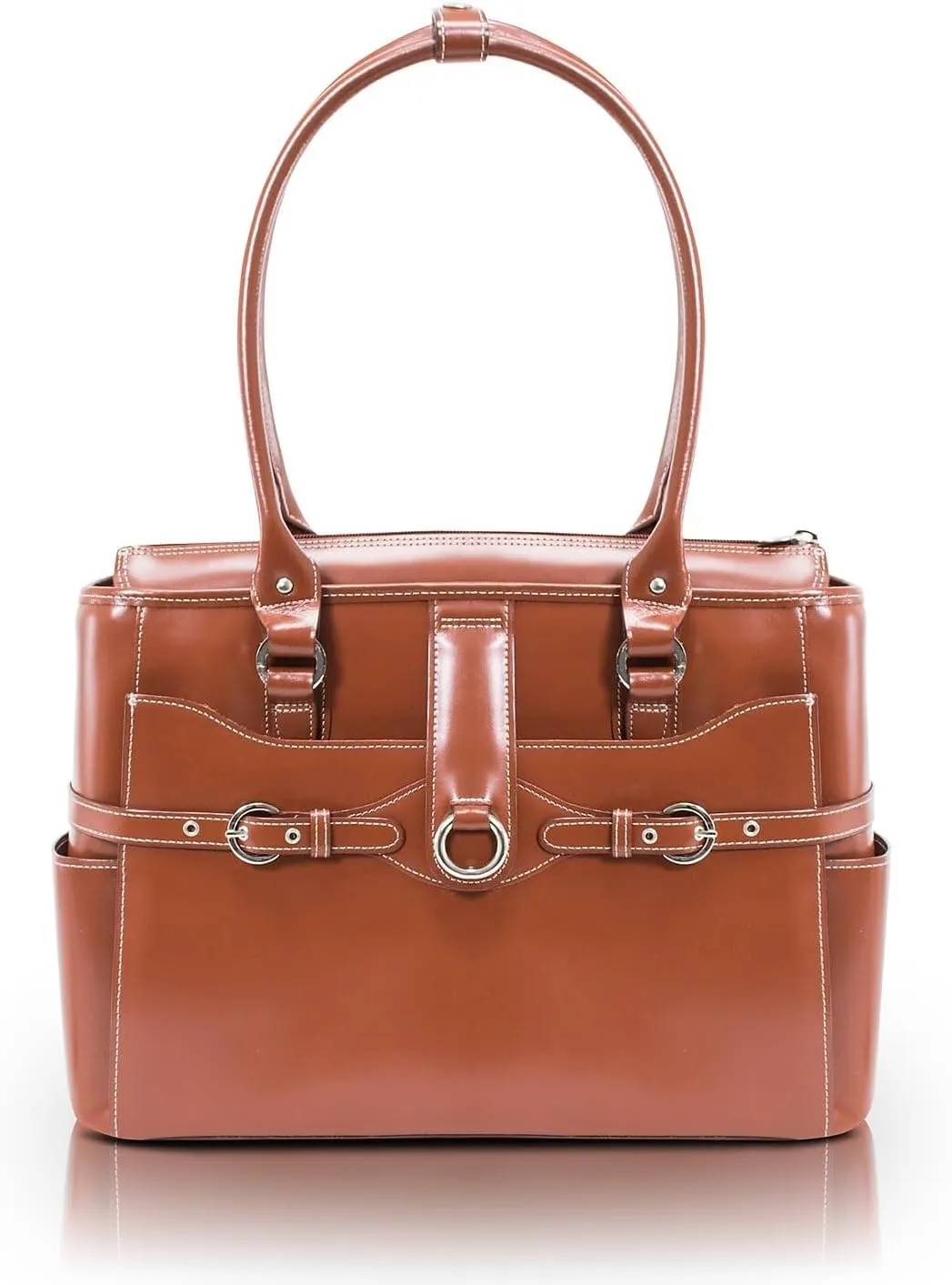 McKlein 15" Leather Ladies' Laptop Briefcase- WILLOW SPRINGS- Brown