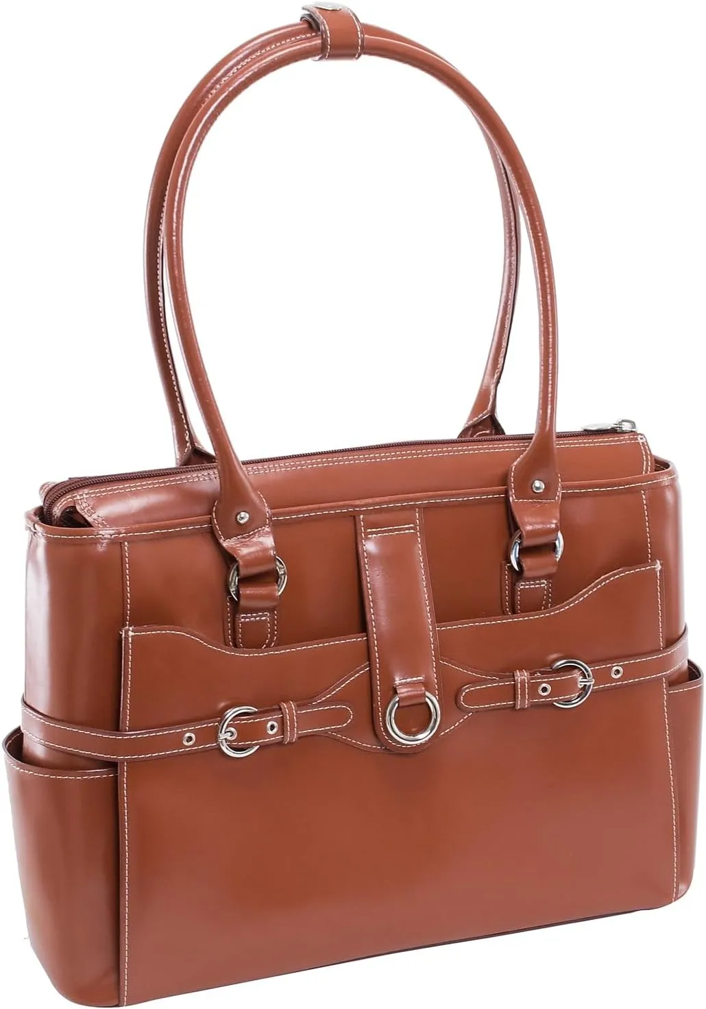 McKlein 15" Leather Ladies' Laptop Briefcase- WILLOW SPRINGS- Brown