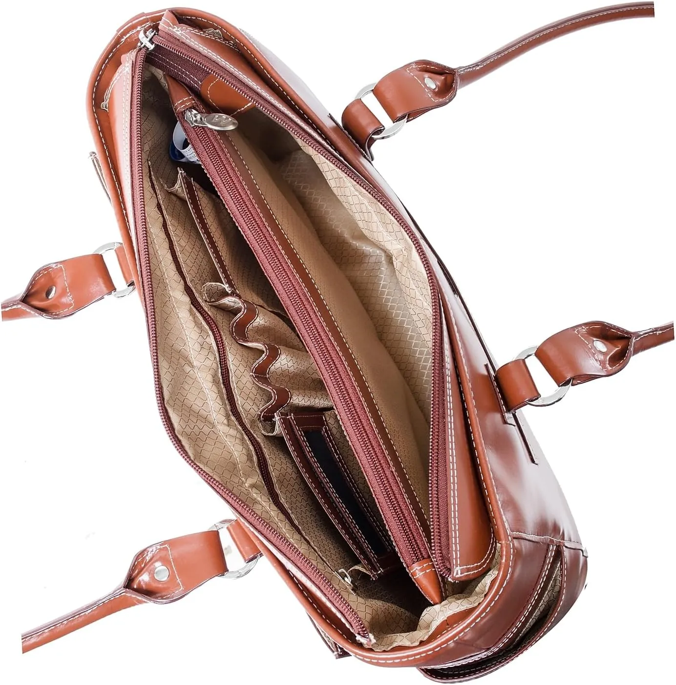 McKlein 15" Leather Ladies' Laptop Briefcase- WILLOW SPRINGS- Brown